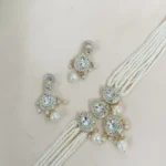 Polki Stone and Pearl Multi-Strand Choker Set