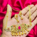 Antique Kundan and Ruby Stone Choker with Peacock Motifs