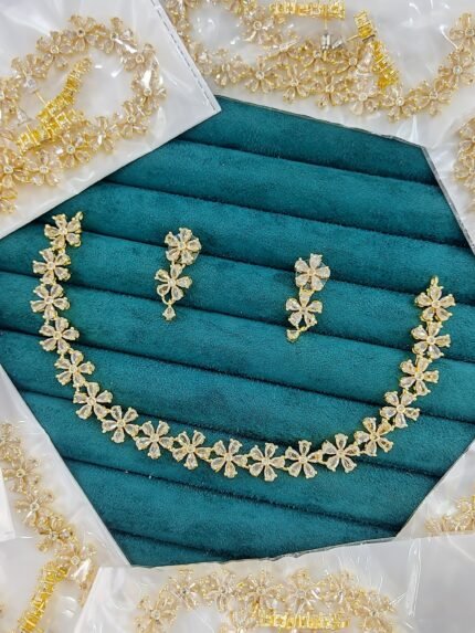 Premium Floral Crystal Jewelry Set ✨