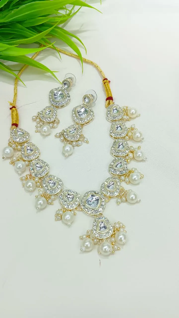 Polki Kundan and Pearl Classic Choker Set